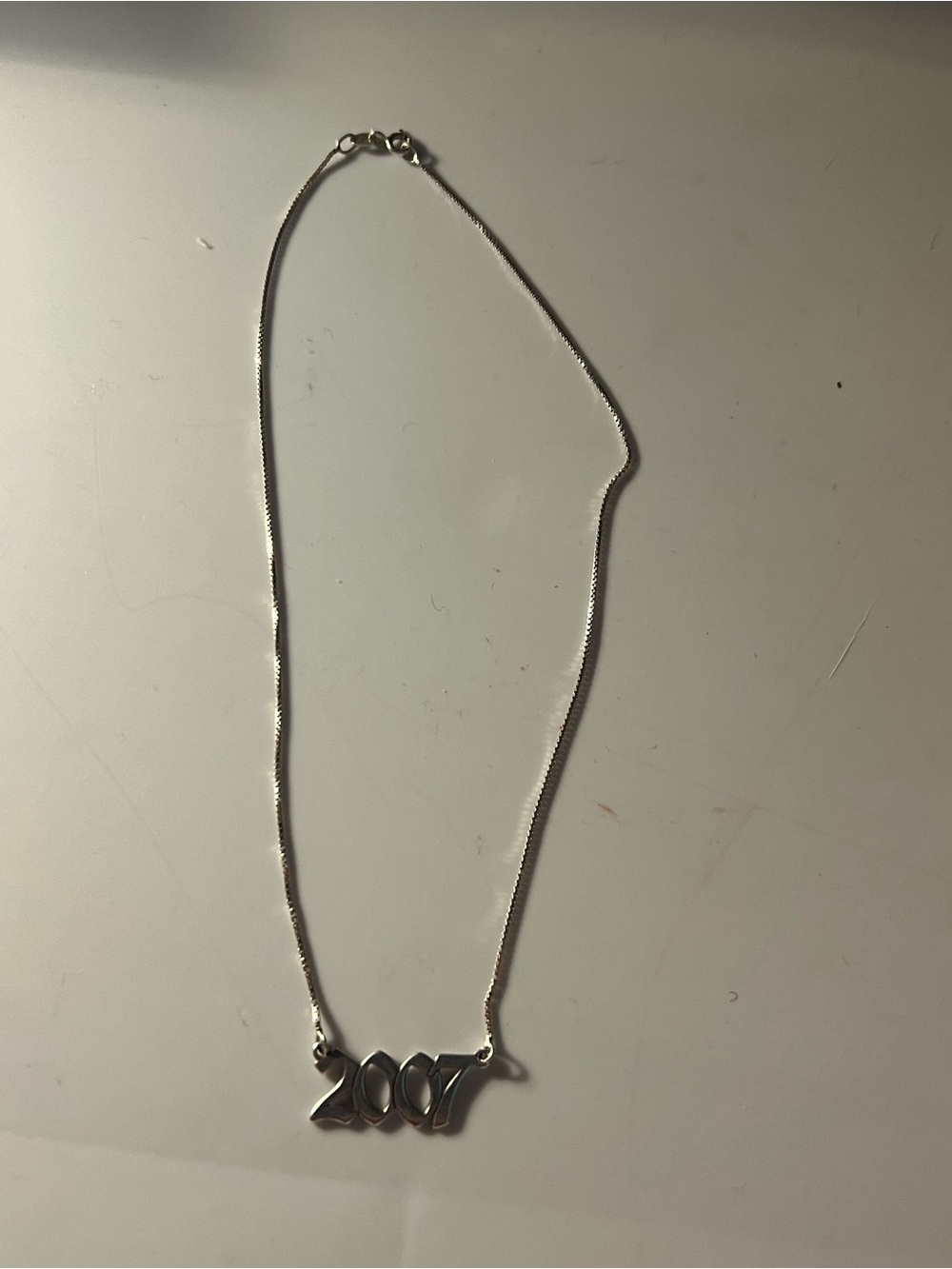 Vintage sterling Silver 2007 Pendant Necklace choker
